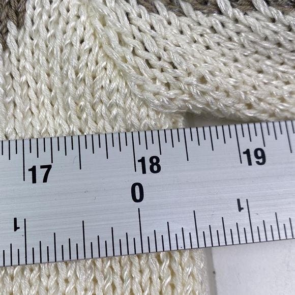 CeZanne Vintage 80s angora blend sweater in cream and brown M - Picture 5 of 11